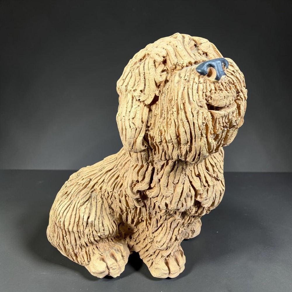 Vintage 1974 Dave Grossman Designs Resin Shaggy‎ Dog Figurine Sculpture 5in